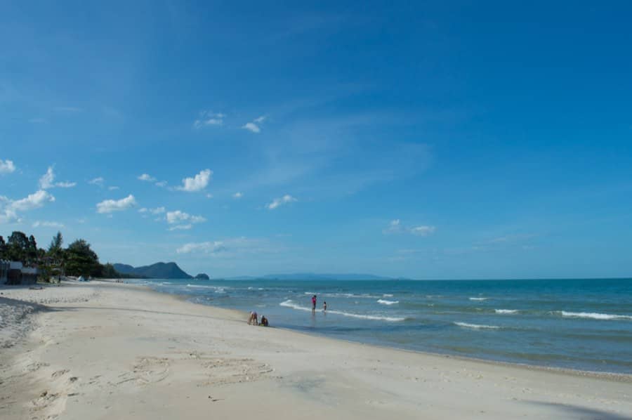 A wide, empty stretch of shore on the Khanom coast