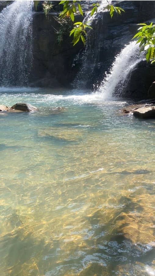 The twin cascade at Ta Noi waterfall, Khanom