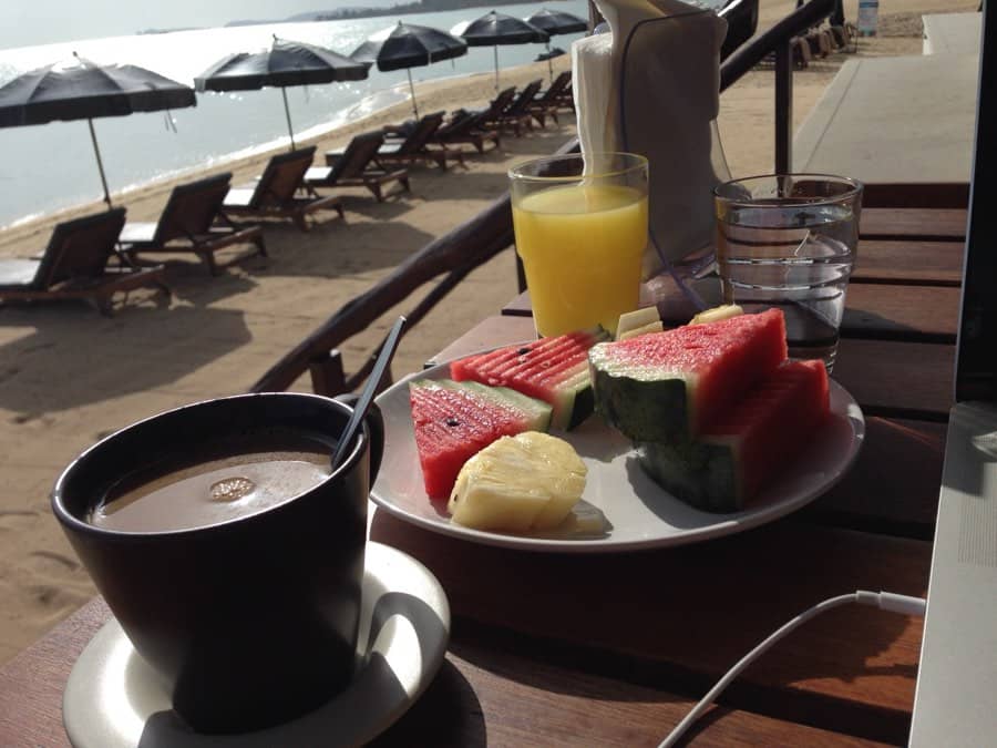 Fruit for breakfast on a Khanom beach morning