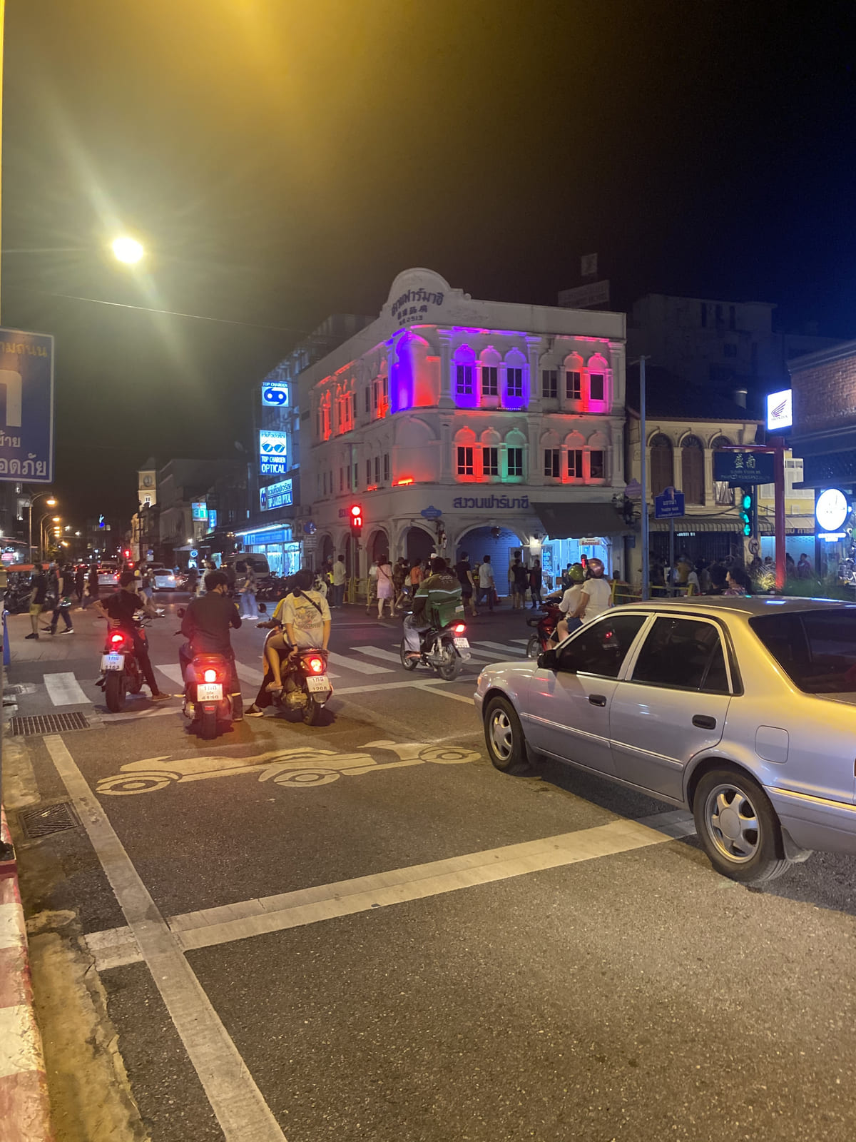 Evening street traffic in Phuket Town