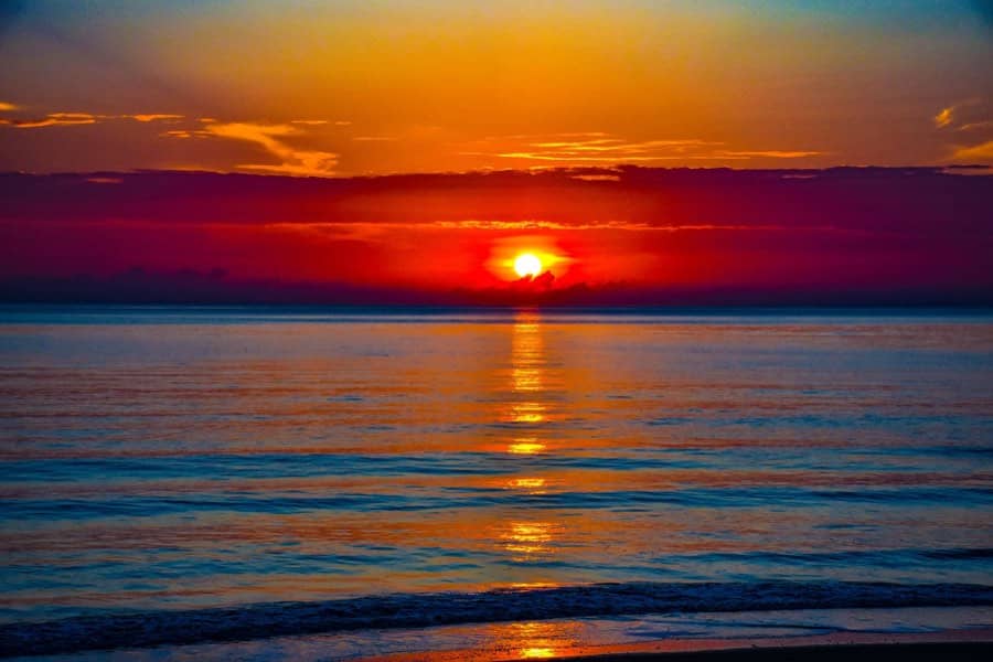 A fiery sunset horizon off the Phuket coast