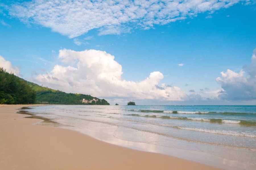 The casuarina-lined shore at Nai Yang