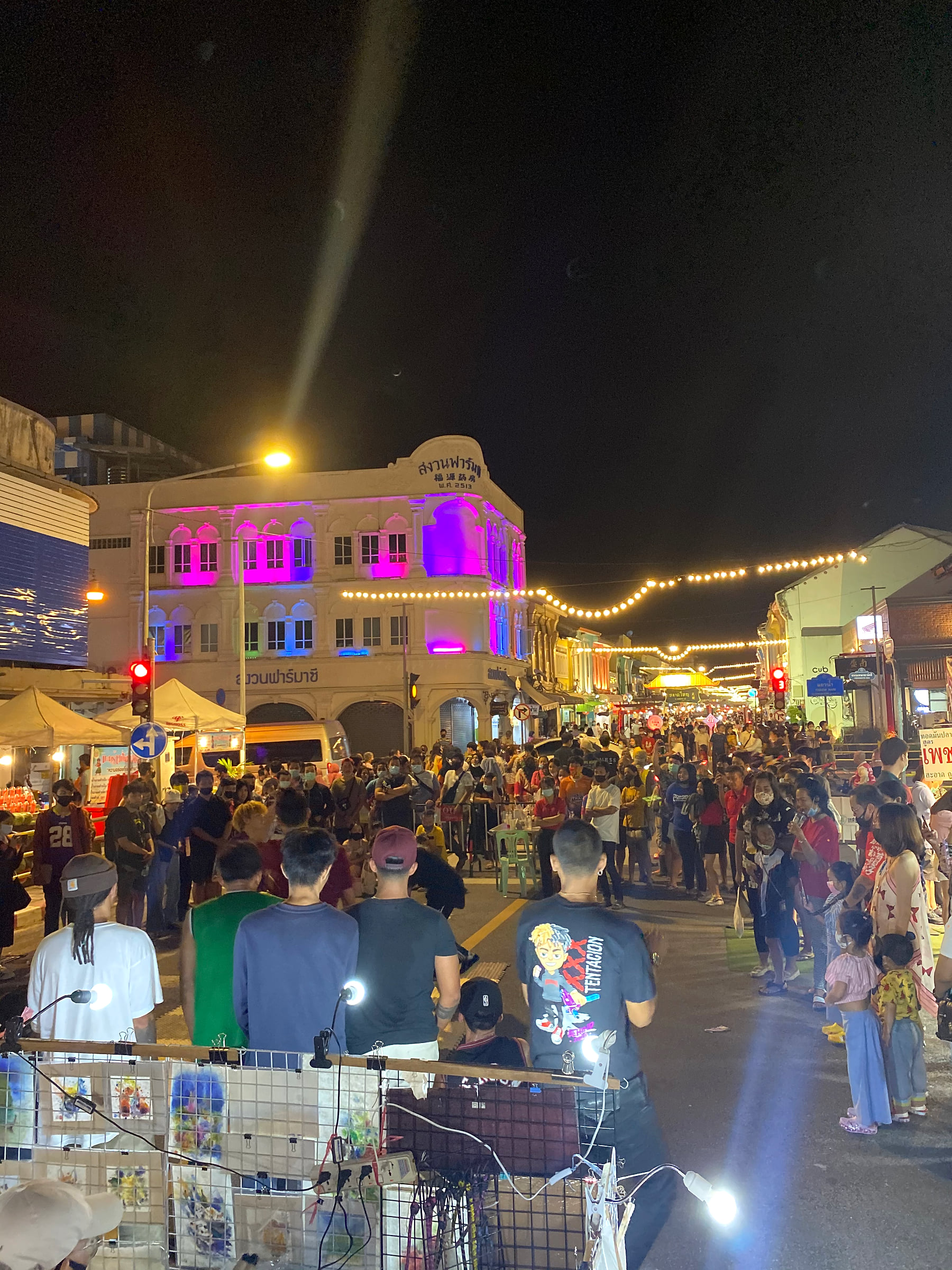 The old town market in the evening