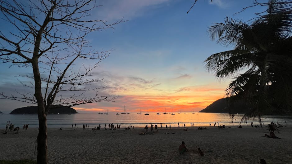 Phuket return sunset over the north coast